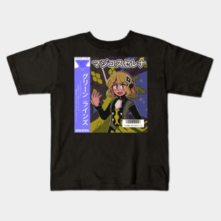 vaporwave anime aesthetic girl serena video game Kids T-Shirt